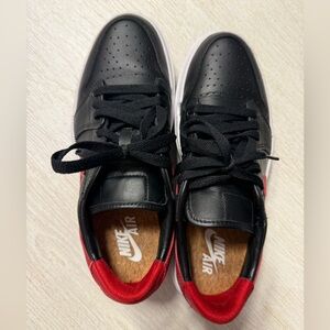 Jordan 1 Elevate Low Black Red Platform Sneakers Women’s 8.5